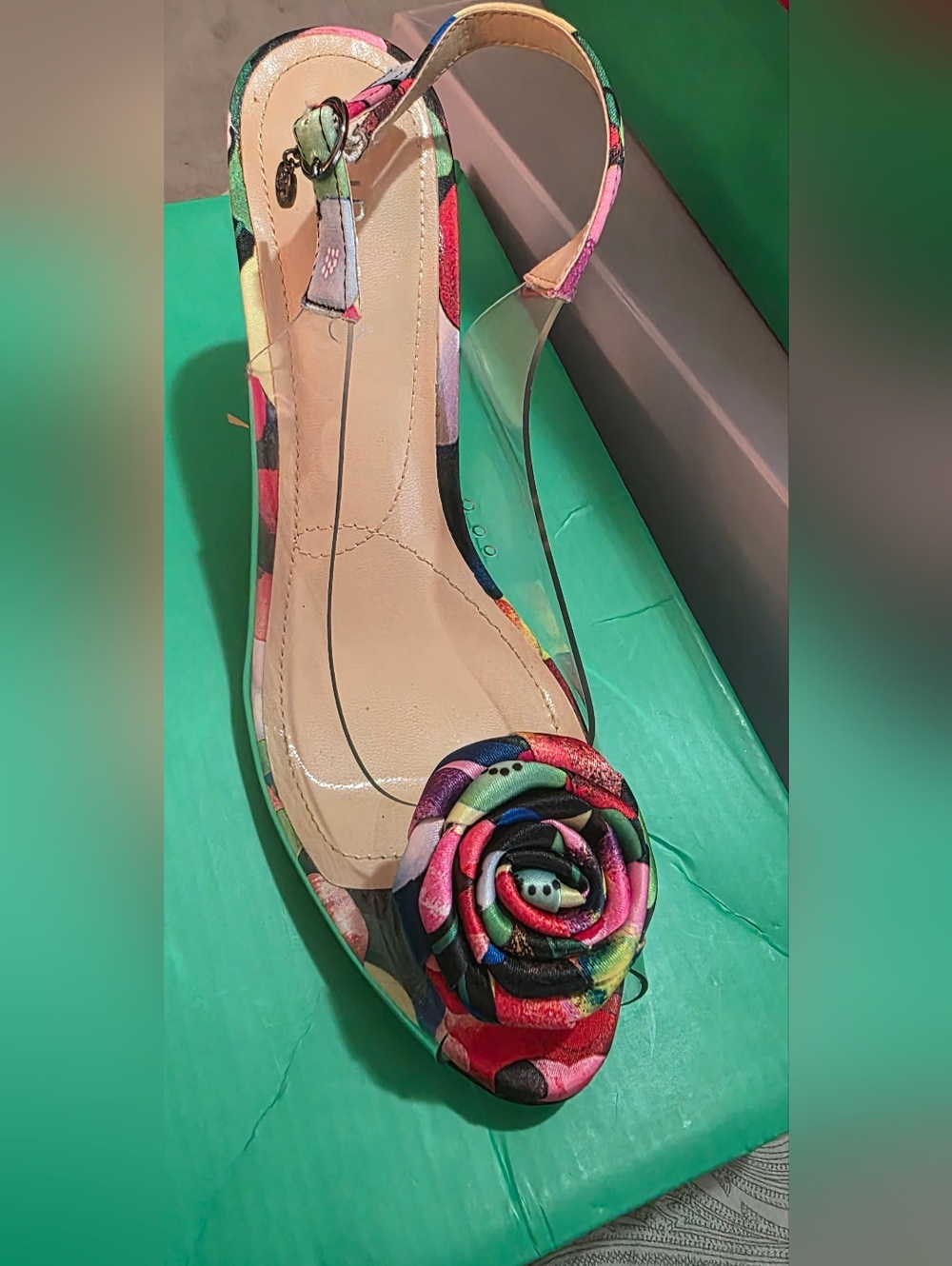 J.Renee Multicolor Floral Rosette Slingback Heel - Women's Dress Pump